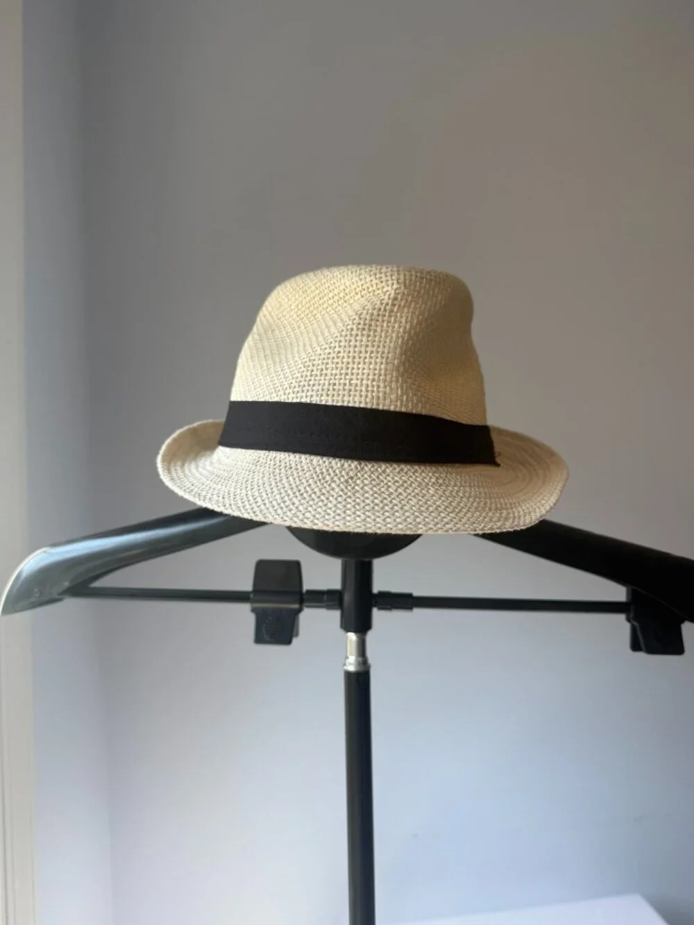 Kids Classic Straw Fedora Hat | Natural & Black | Summer Beach Dress Hat